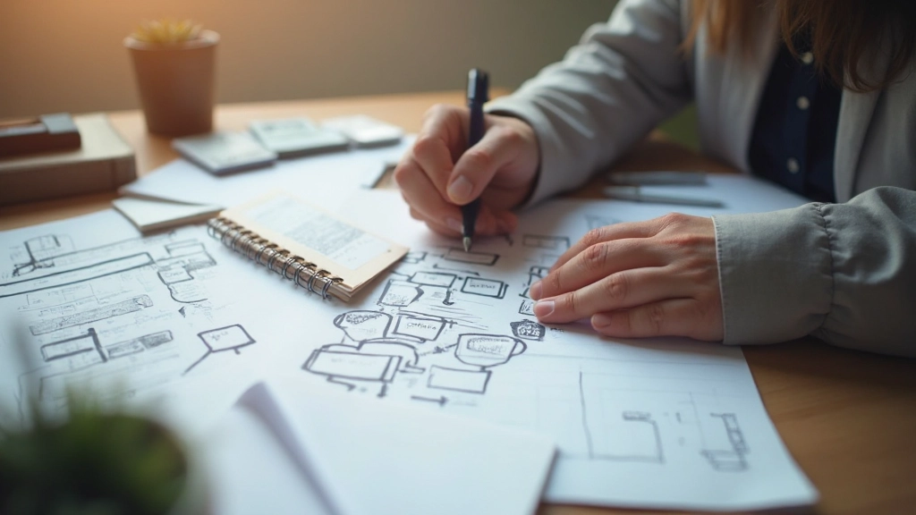 Профессионал создает интеллект-карту для организации сложной информации