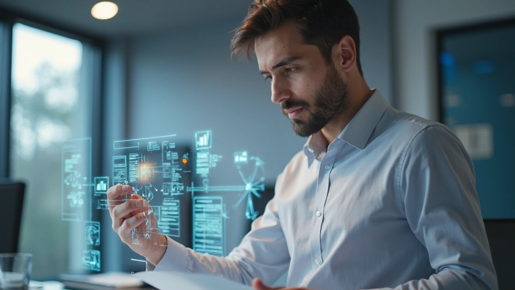 Специалист демонстрирует быстрое сканирование больших объемов информации и данных